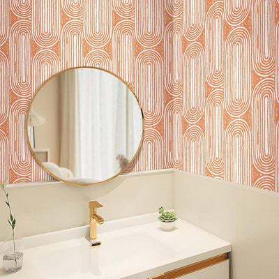 Papel tapiz autoadhesivo bohemio naranja 17.5x591pulg