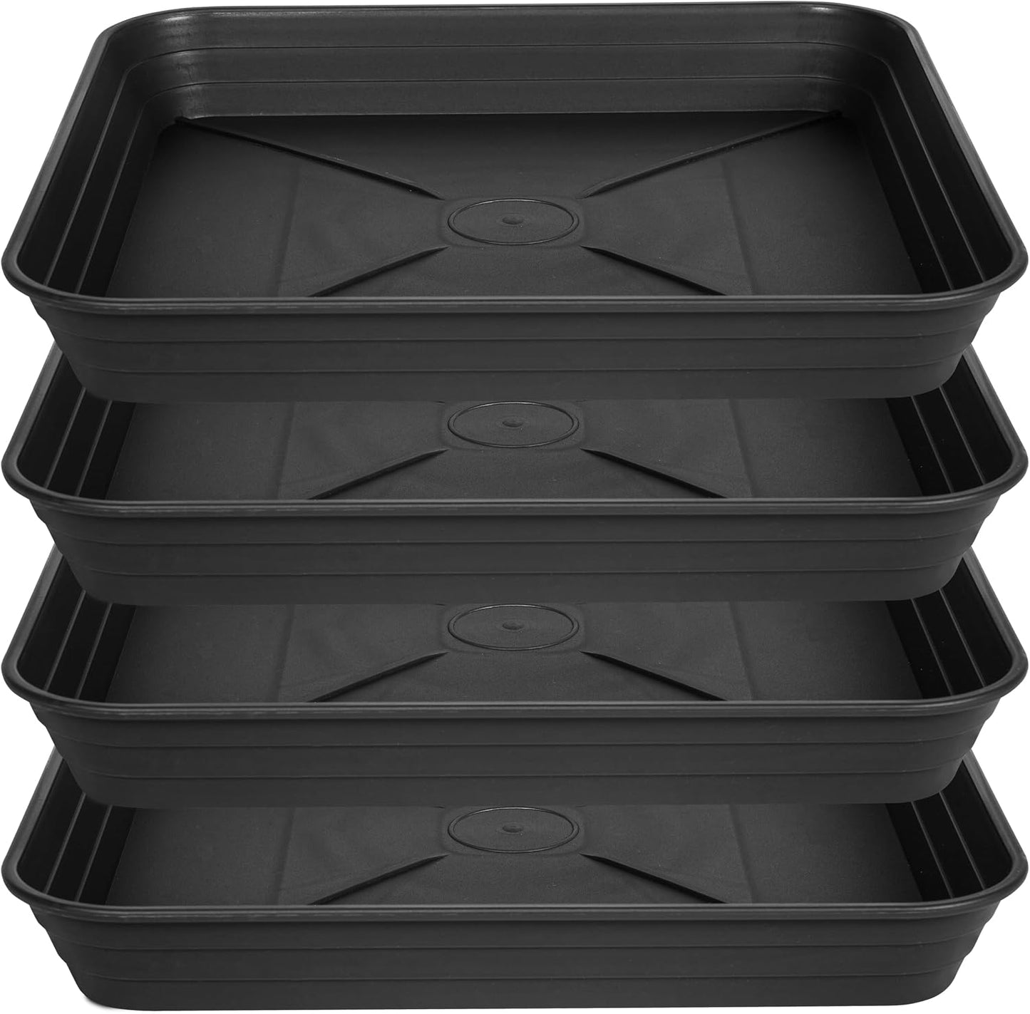 4 Pzas Bandejas Plástico 8-20pulg para Plantas