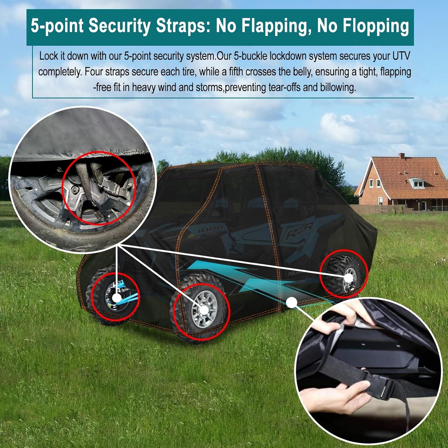Funda UTV 4-6 Plazas Impermeable con Cremallera Polaris