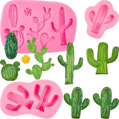 Set 3 Moldes Silicona Fondant Cactus Tartas Decoración