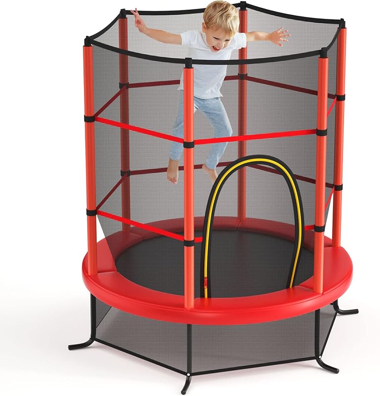 Trampolín 55pulg para niños con red y cremallera