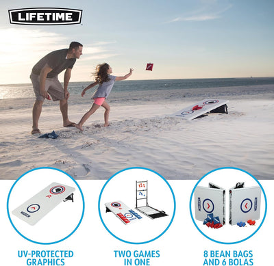 Set Cornhole y mesa escalera exterior 48x24pulg 48lb