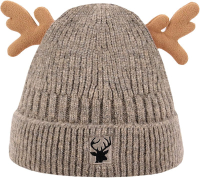 Gorro de punto de ganchillo antorcha de renos para adultos