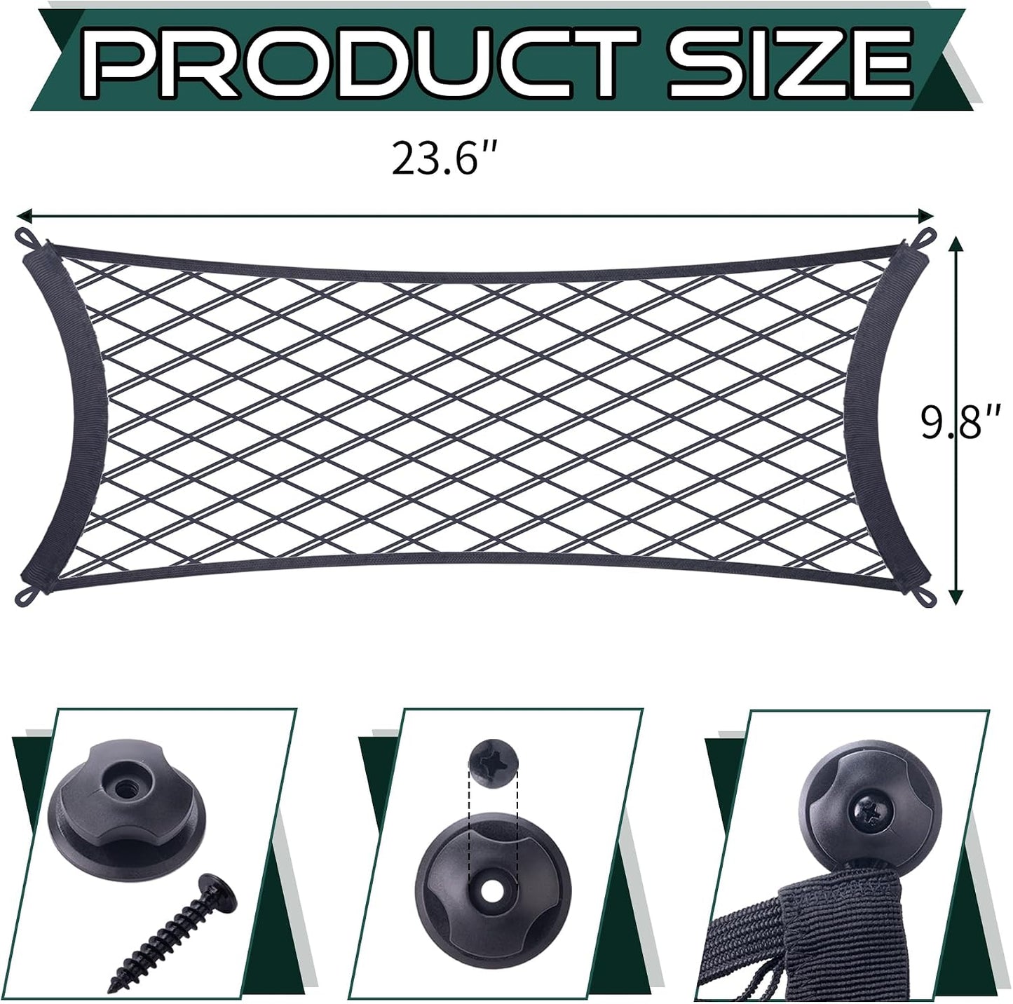 Bolsa malla elástica para maletero RV barcos 23.6x9.8