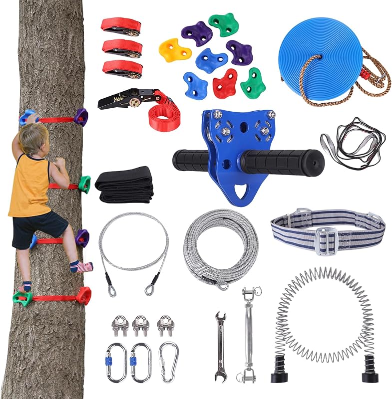 Cremallera patio trasero 200ft tirolesa ajustable 390lb