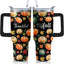 Vaso calabaza otoño 40oz con asa pajita térmico acero inox