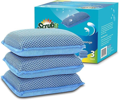 Esponja microfibra lavavajillas resistente azul