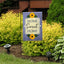 Bandera jardín arpillera cuadros azules girasoles