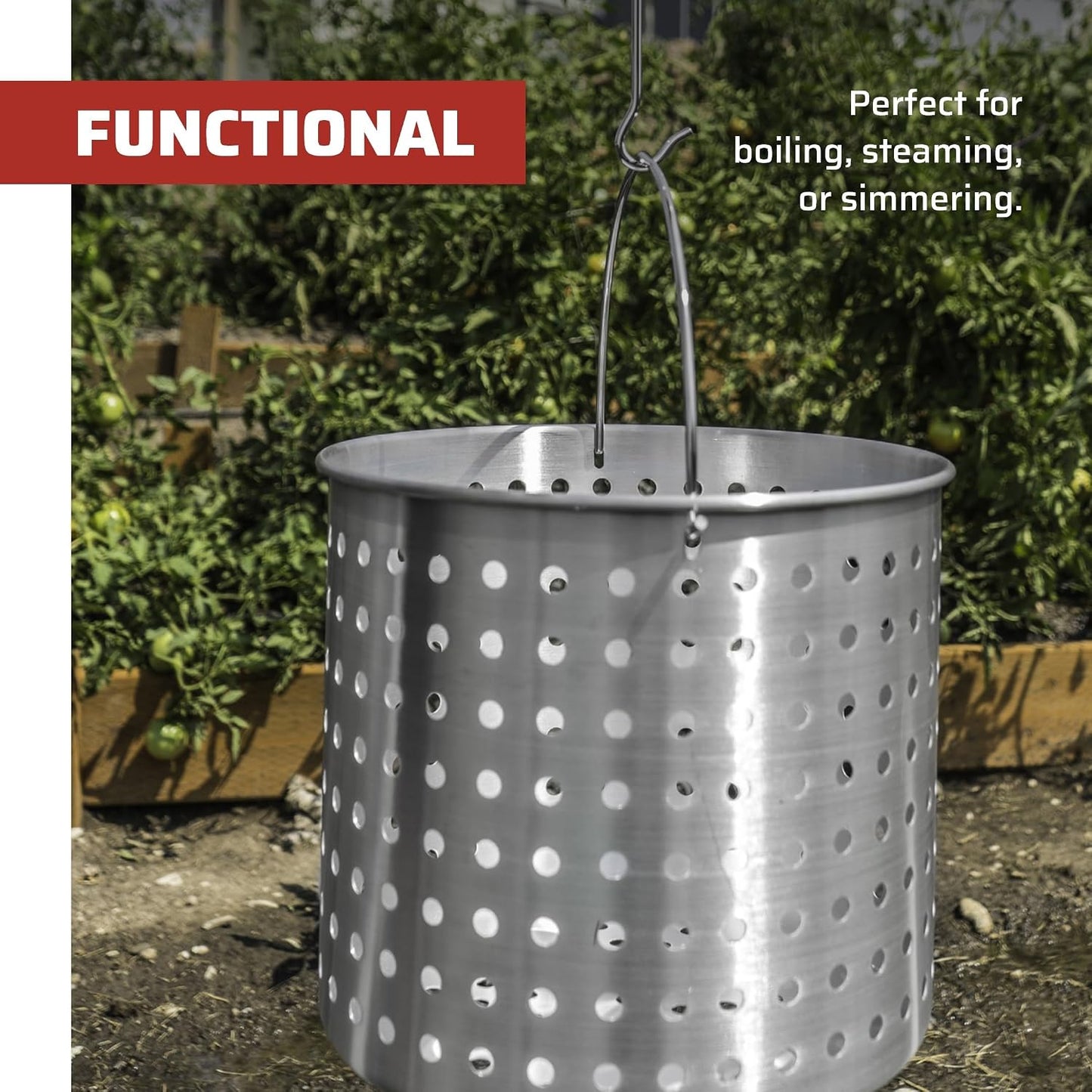 Olla de Aluminio para Cocina de 42 Qt con Tapón Ajustable