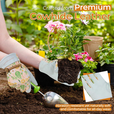 Guantes jardinería mujer cuero respirable con pantalla tactil