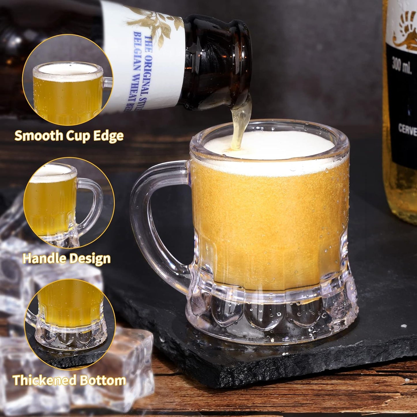 Set 12 vasos chupito plástico 2oz con asa