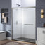 Puerta ducha doble 44-48pulg x72pulg vidrio templado níquel
