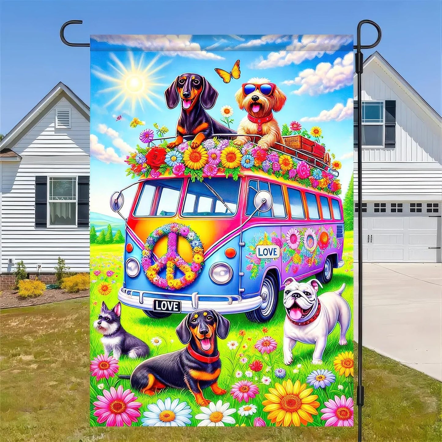 Bandera jardín 12x18pulg doble cara decoración exterior