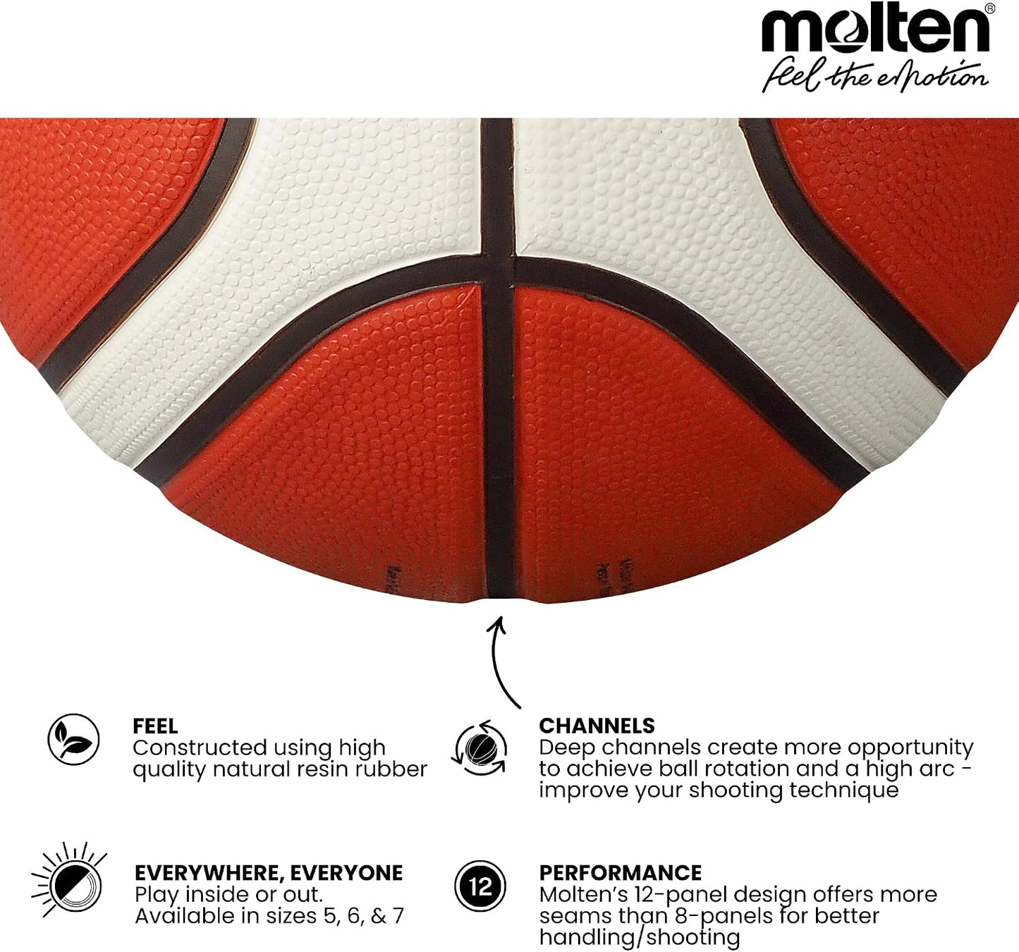 Balón Baloncesto Molten BG2010 Tamaño 6 Naranja
