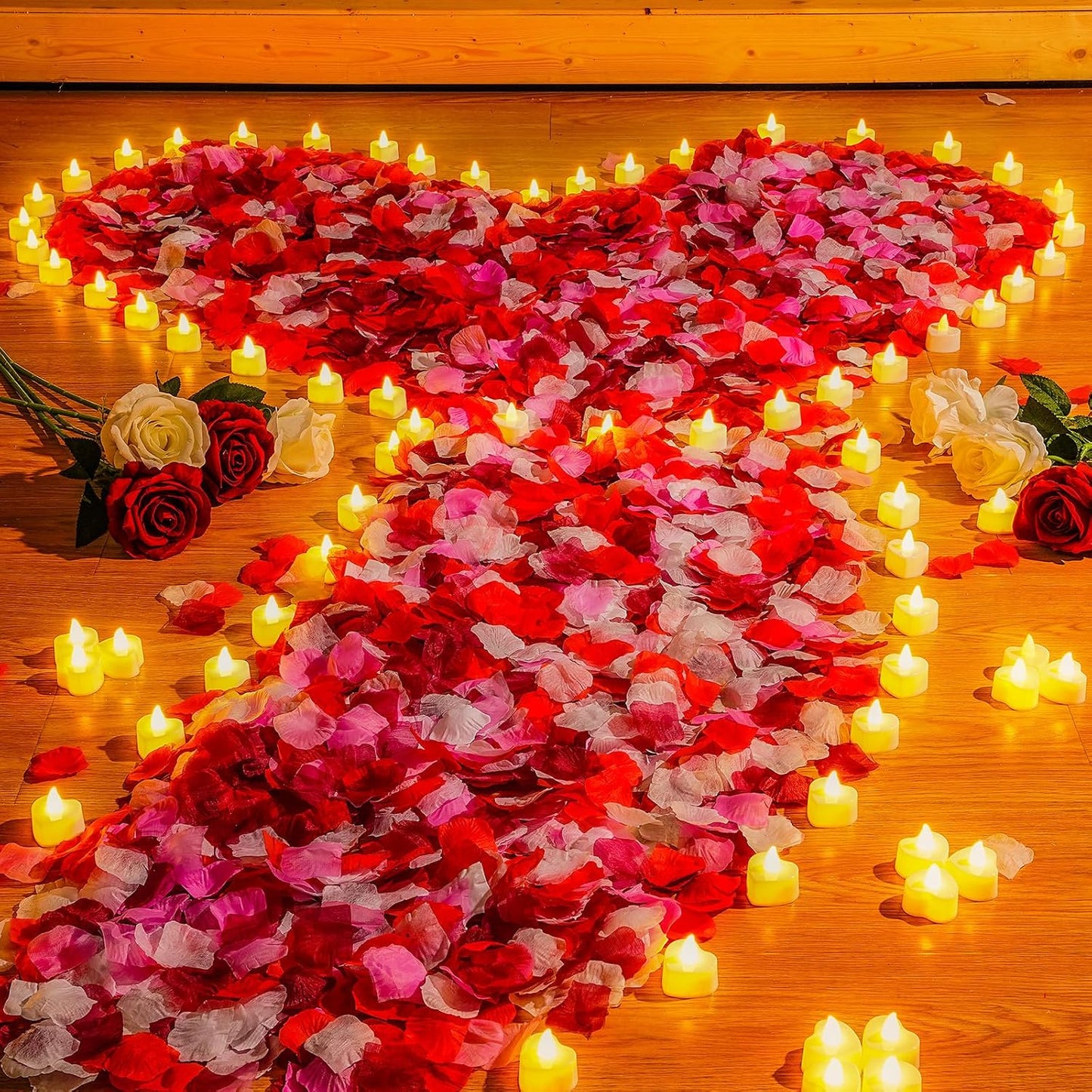 6000 Pzas Pétalos Rosa Velas LED Decoración
