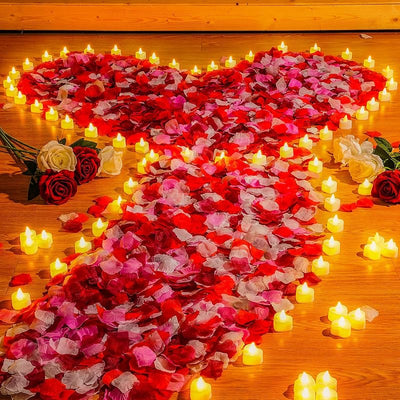6000 Pzas Pétalos Rosa Velas LED Decoración