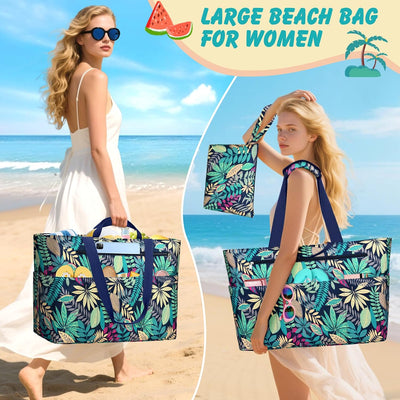Bolsa playa impermeable con cremallera y bolsillo húmedo