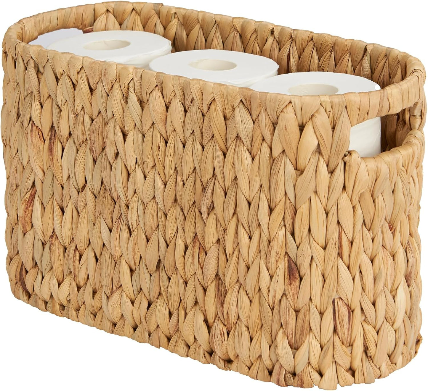 Cesta papel higiénico mimbre jacinto 6 rollos asas