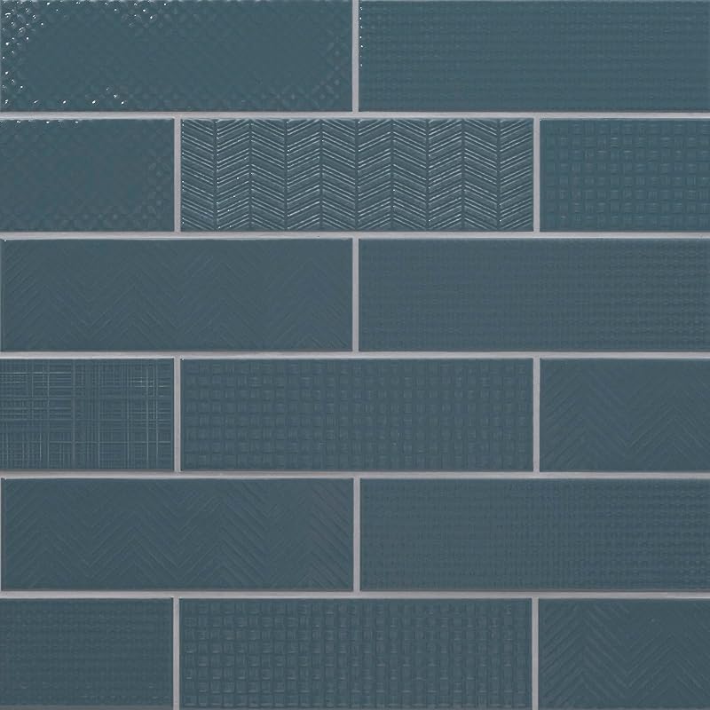Azulejo cerámica brillante 4x12" baño cocina pared ducha