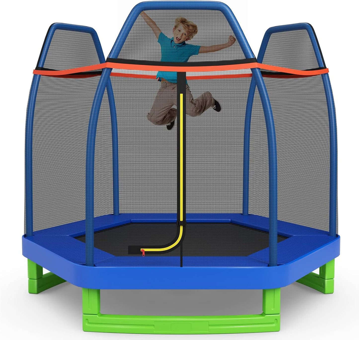 Trampolín niños 7ft red seguridad interiores exteriores