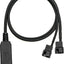 Cable USB a ventilador PC 12V 24pulg funda negra