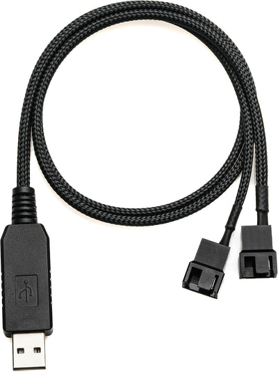Cable USB a ventilador PC 12V 24pulg funda negra