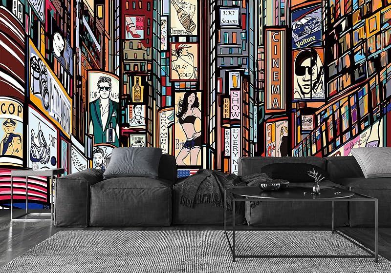 Mural Nueva York personajes animados para sala y dormitorio