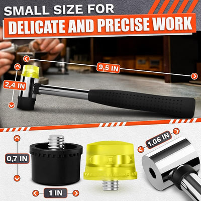 Martillo goma plástico doble cara 0.984pulg antideslizante