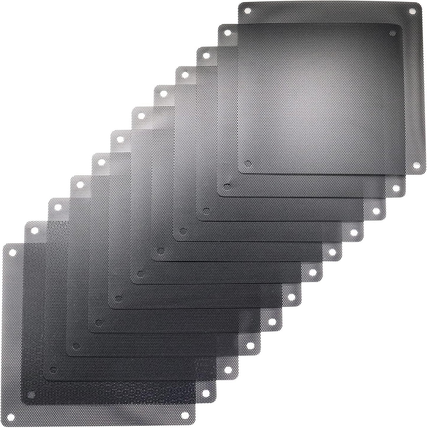 12 Pzas Filtro Polvo PC Cooler Negro Malla