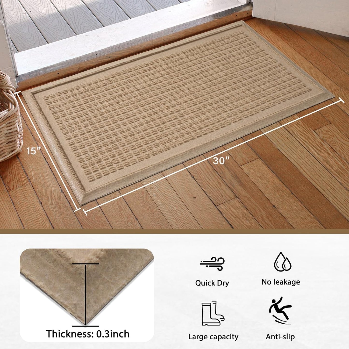 Bandeja botas antiderrap impermeable para uso interior