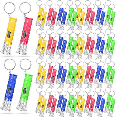 100 Pzas Linterna Llavero Led Colores Surtidos