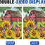 Bandera decorativa jardín girasol diseño flores rústica