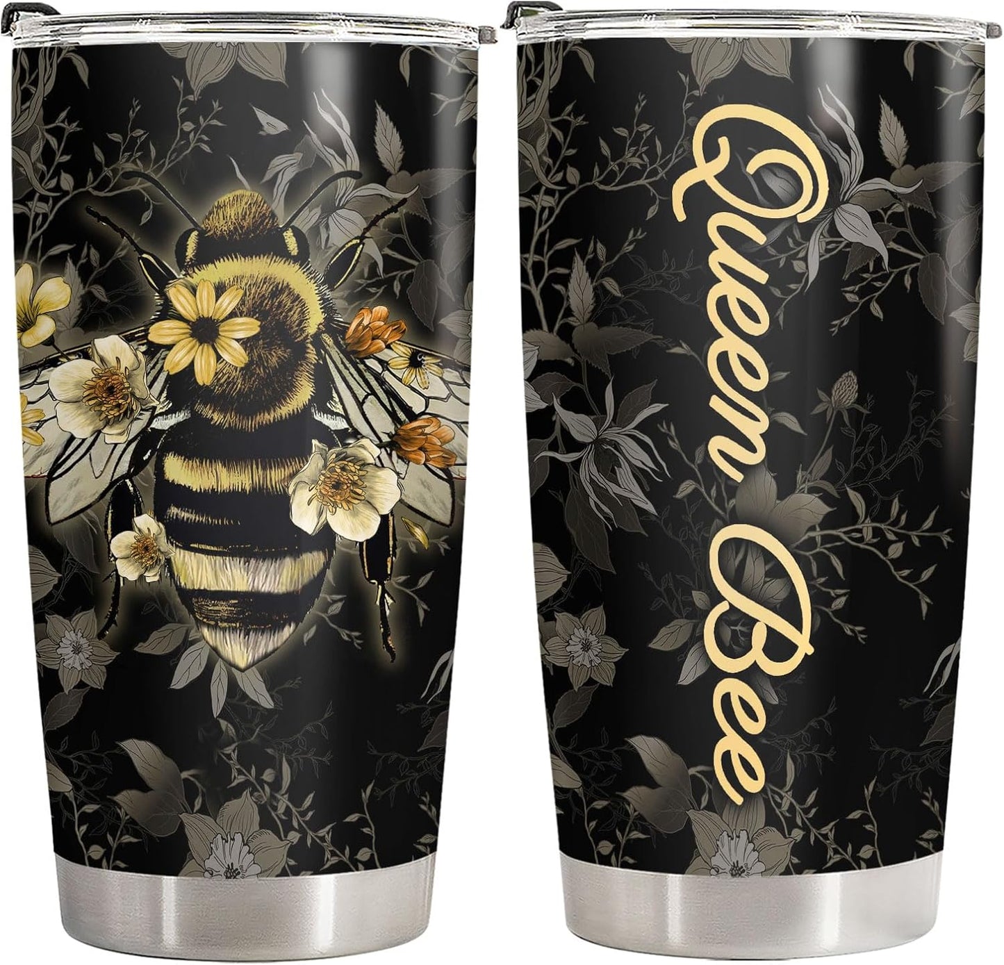 Vaso acero inox con tapa 20oz regalo abeja miel