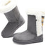 Botas de nieve mujer cortas gamuza sintética con botón