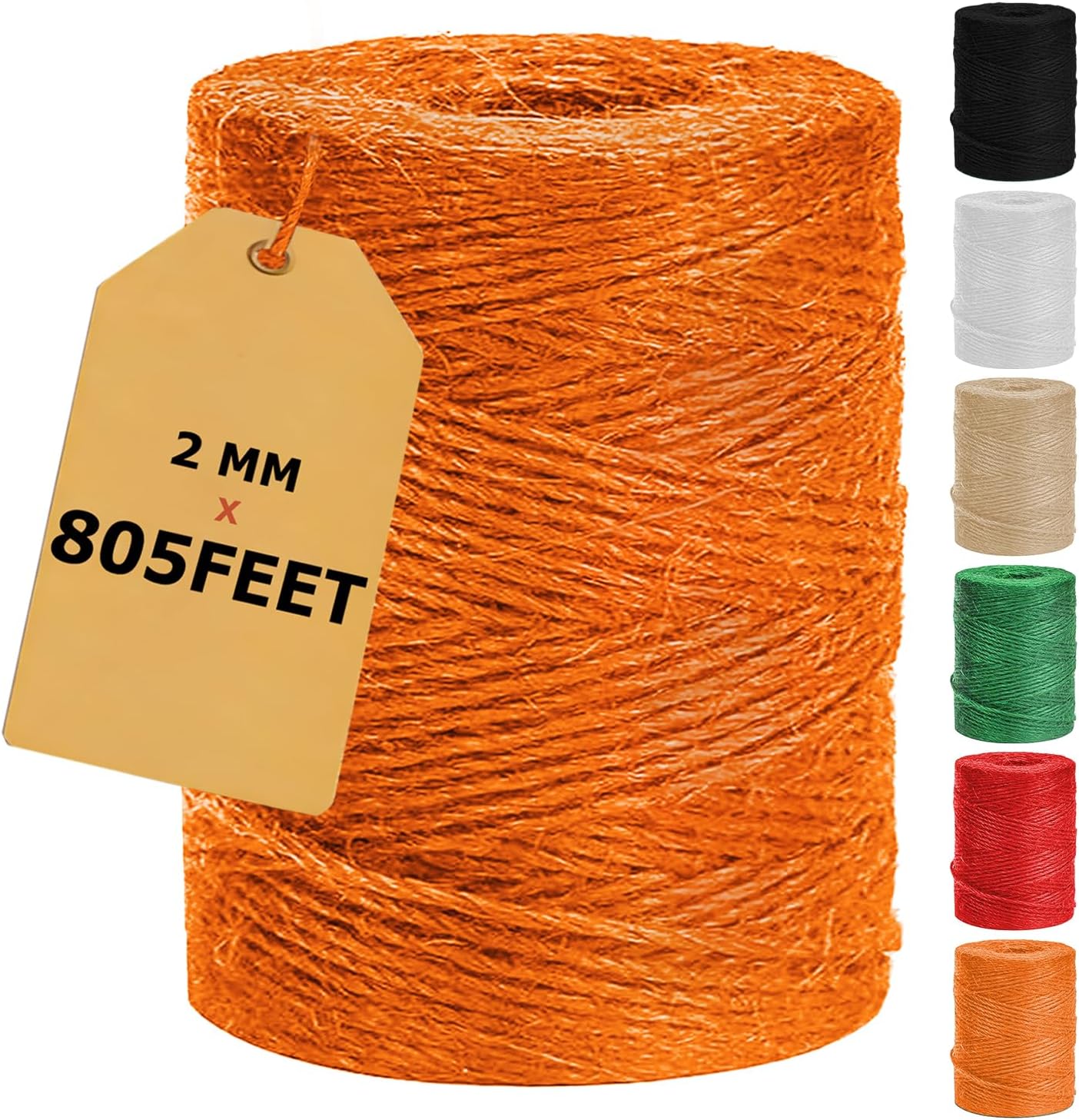 Cuerda yute naranja 805pies para macramé y regalos