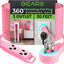 Cable extensión enchufe plano giratorio 3 tomacorrientes 20ft rosa