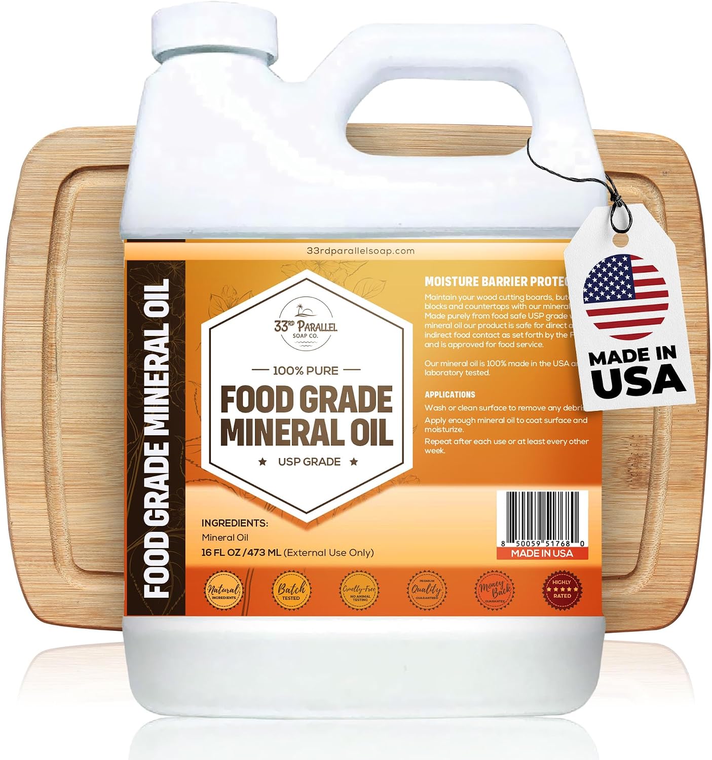 Aceite mineral alimenticio 16oz encimeras tabla cortar