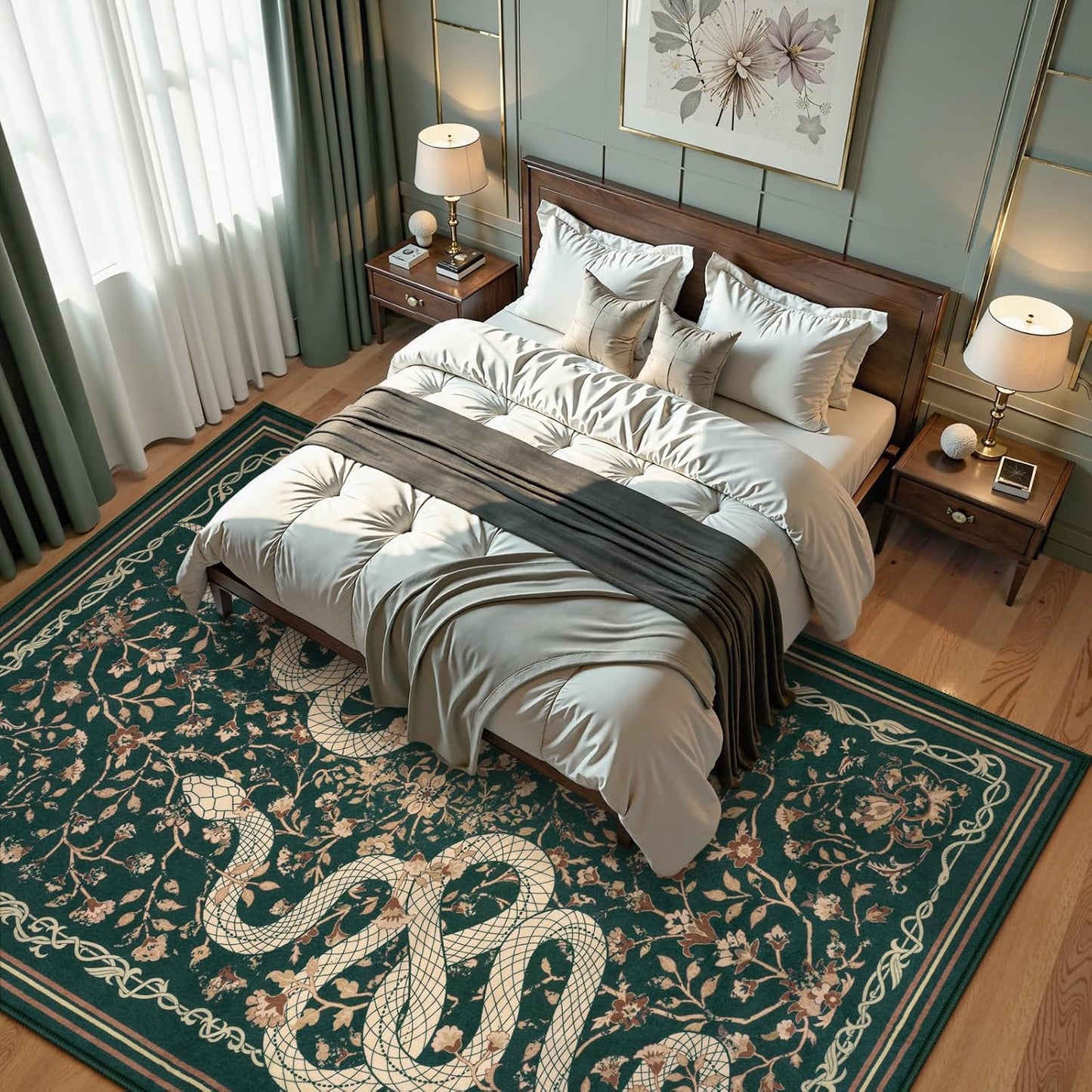 Alfombra lavable 5x7ft pelo bajo antiderrap