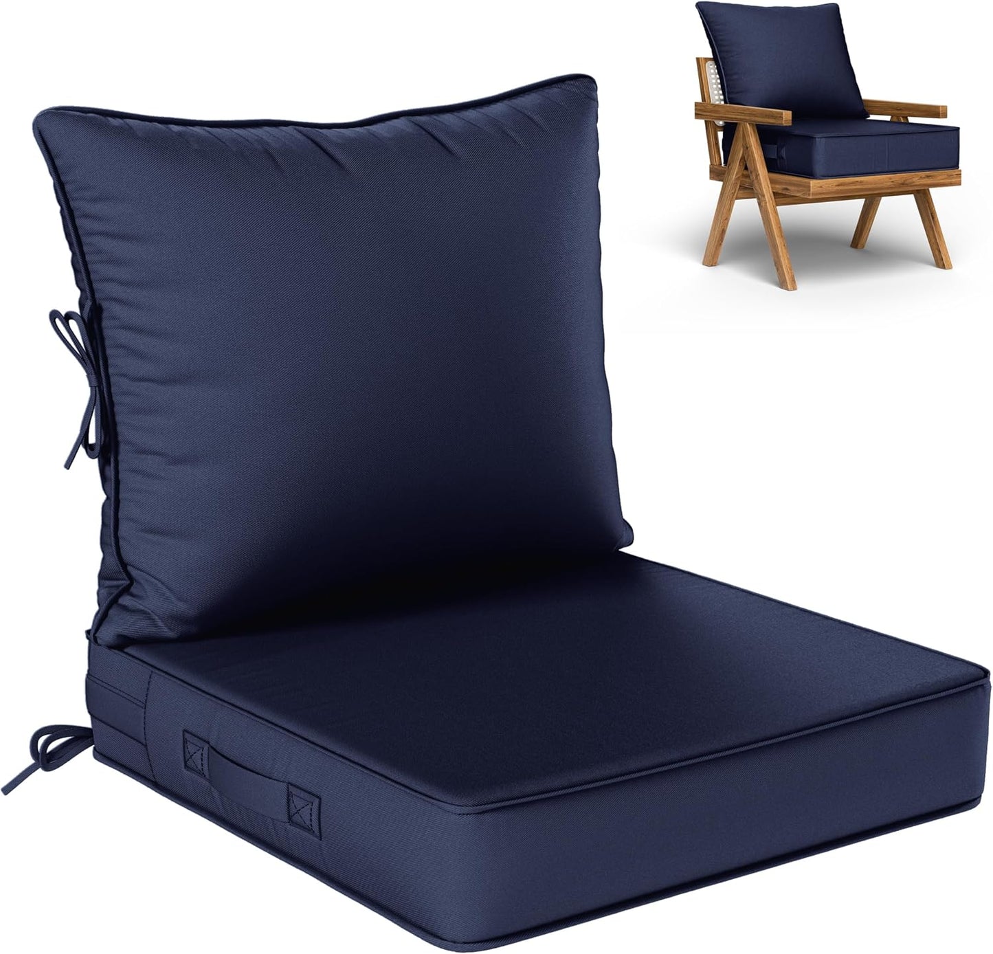 Set cojines asiento exterior 22x22x4" impermeables