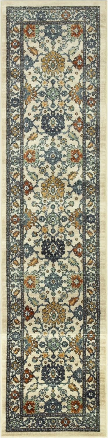Alfombra oriental lavable antideslizante 2x8ft beige