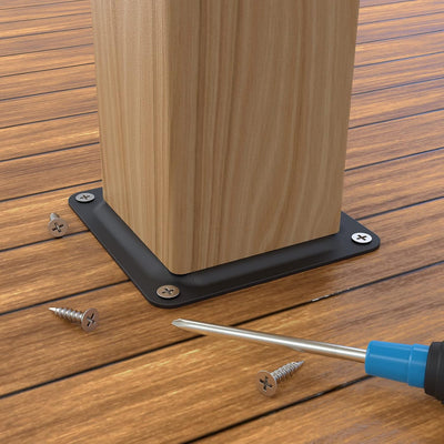 Conector poste madera 4x4pulg base anclaje valla
