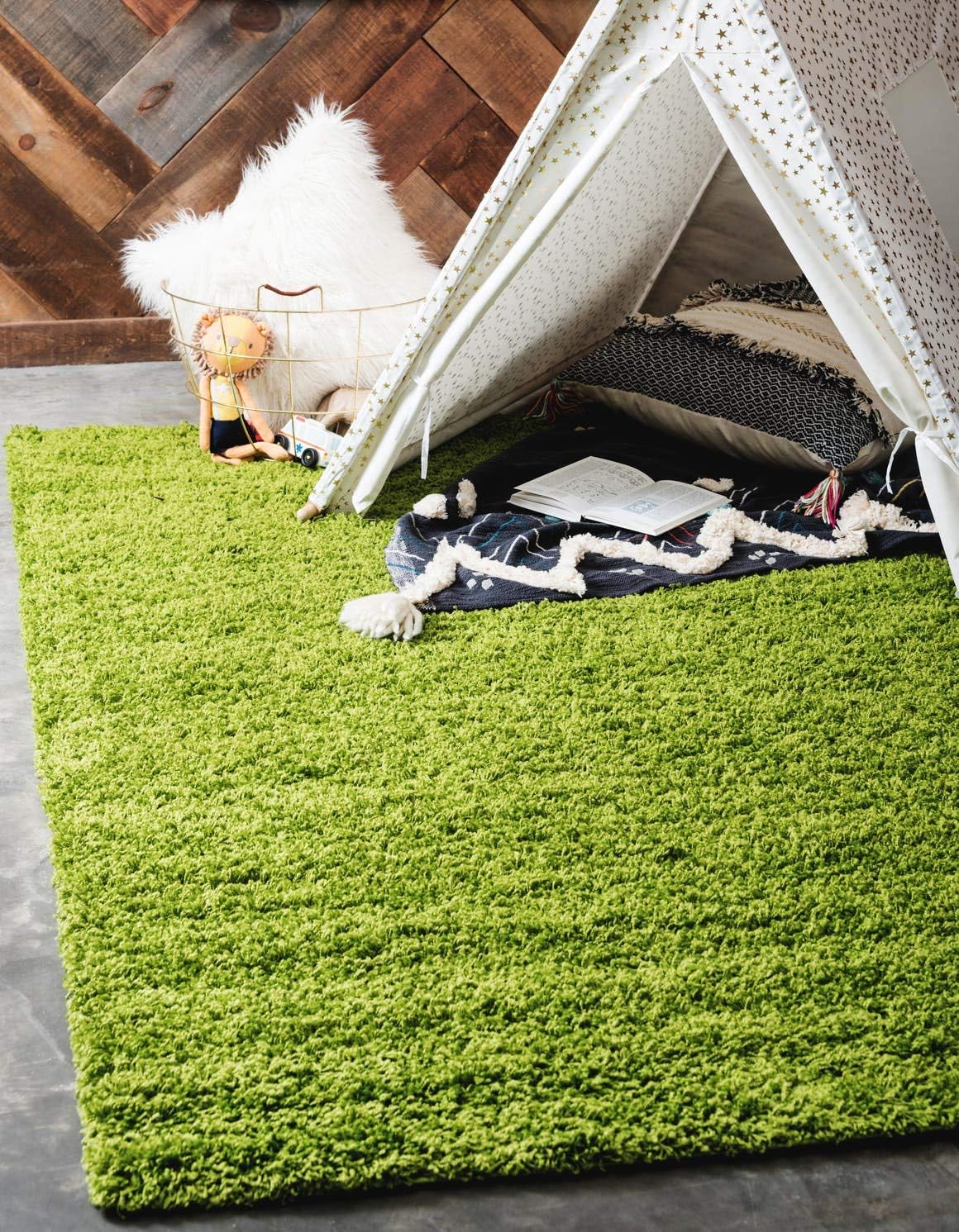 Alfombra rectangular 4x6ft color verde hierba
