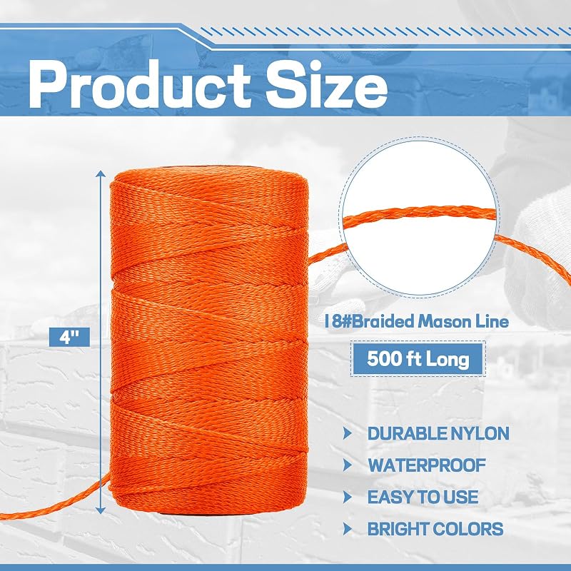 Cuerda Mason #18 nailon 500pies naranja fluorescente