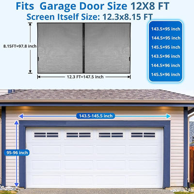 Pantalla magnética puerta garaje 12x8 ft 44 imanes