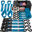Correas trinquete motocicleta 1.5x8" 4,400lb Azul