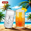 6 Pzas Vasos Tiki 16oz Transparentes Estilo Hawaiano