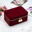 Estuche terciopelo joyas viaje con cremallera rojo