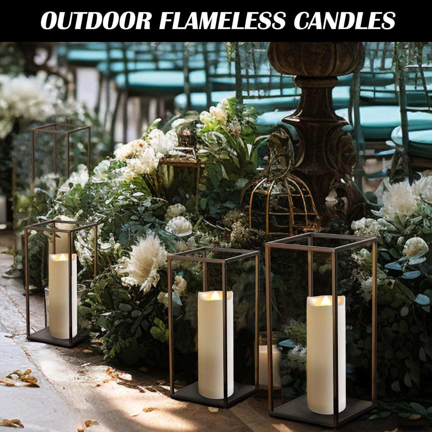 3 Velas LED Batería 4/5/6pulg Plástico Impermeables