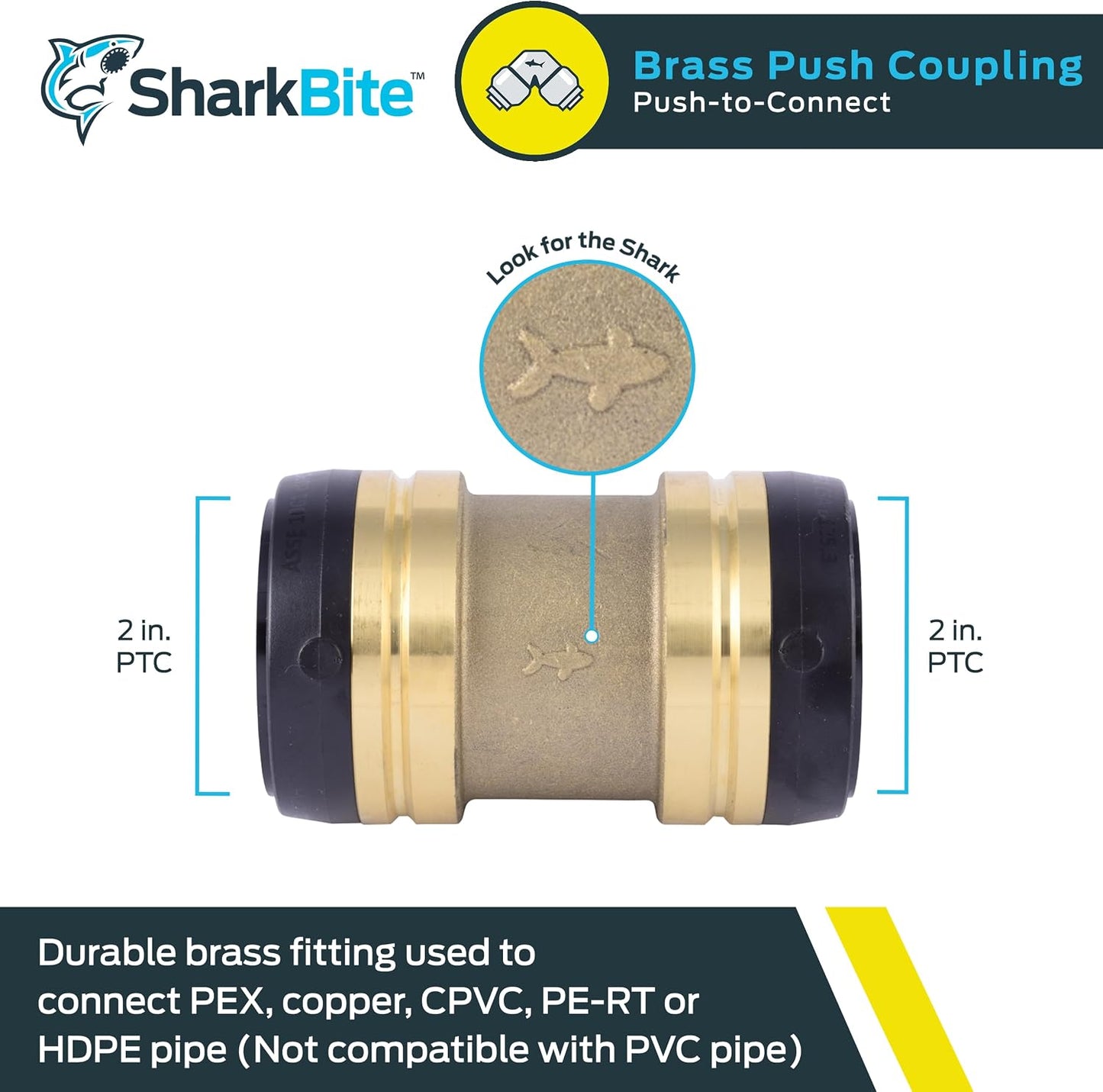 Acoplamiento 2pulg para tubos PEX cobre CPVC