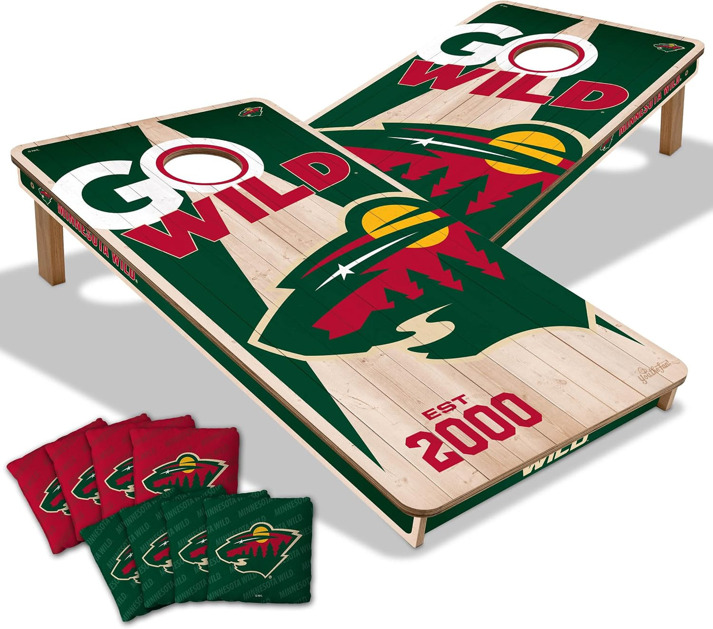 Set Cornhole Madera 2x4ft con Bolsas NHL